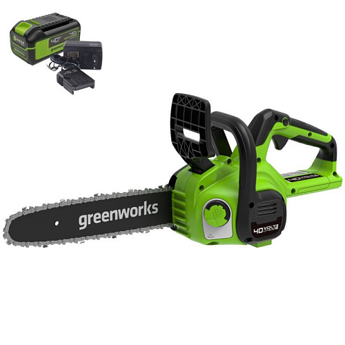 Цепная пила аккумуляторная Greenworks 40V G40CS30IIK4 (1xАКБ 4Ач и ЗУ) 30см